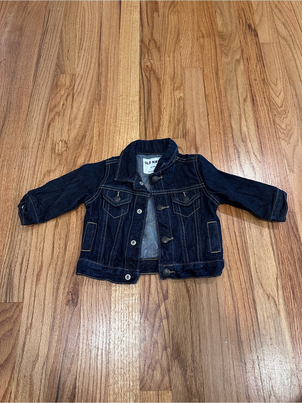 NWOT Old Navy Unisex Dark Wash Denim Jacket, 6-12 Months